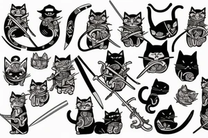 Cat samurai tattoo idea