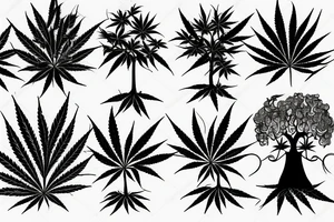 Marijuana tree tattoo idea