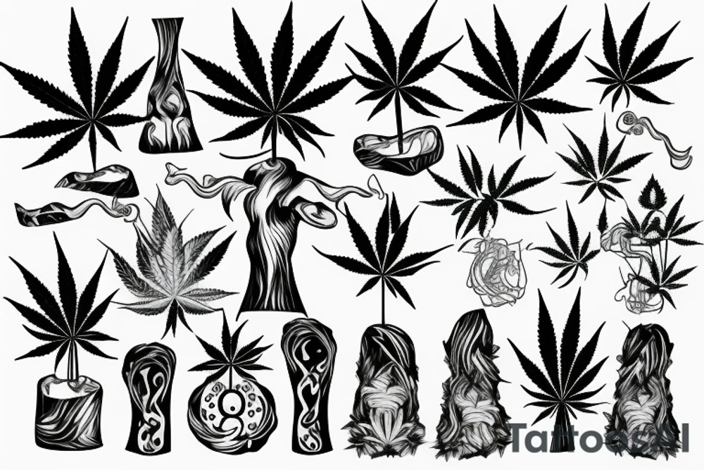 Marijuana tree tattoo idea