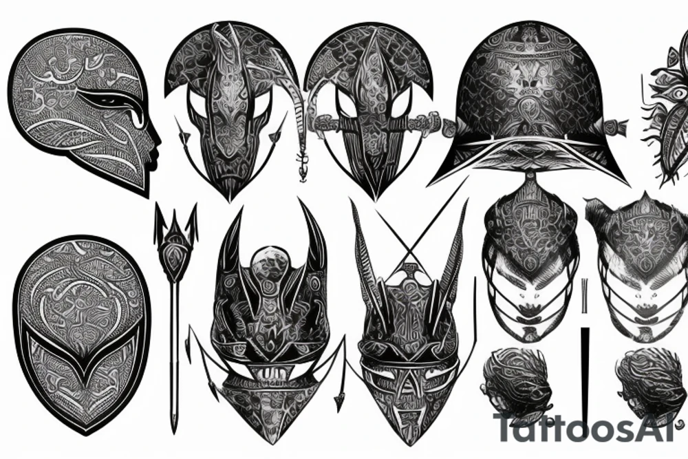 Warrior helmet tattoo idea
