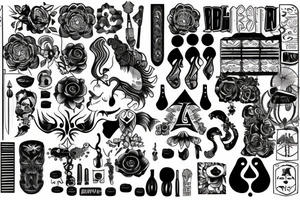 black number 4 with crazy indian tattoo idea