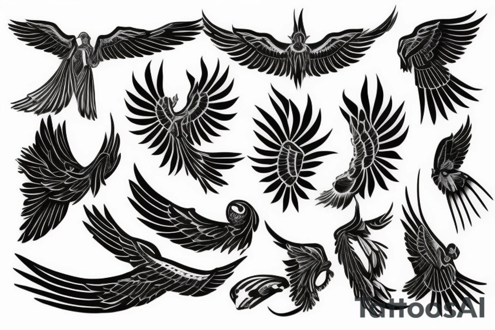 shoulder wings tattoo idea
