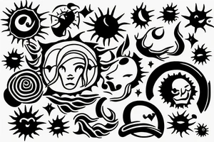A sun with 2000 in it tattoo idea