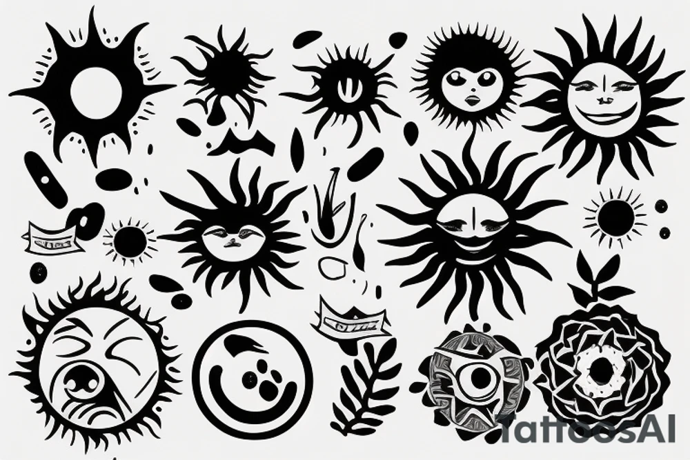 A sun with 2000 in it tattoo idea
