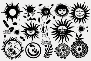 A sun with 2000 in it tattoo idea