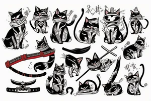 Cat samurai tattoo idea