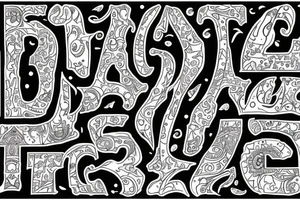 black number '4' with crazy indian tattoo idea