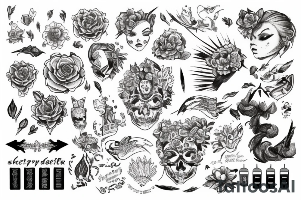 Кот самурай tattoo idea