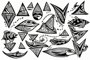 the sea in the triangle tattoo idea