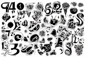 black number '4' tattoo idea