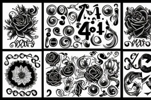 black number '4' tattoo idea