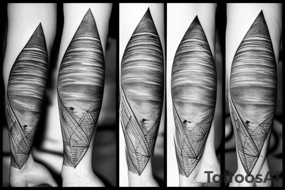 the sea in the triangle tattoo idea