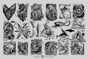 the sea in the triangle tattoo idea