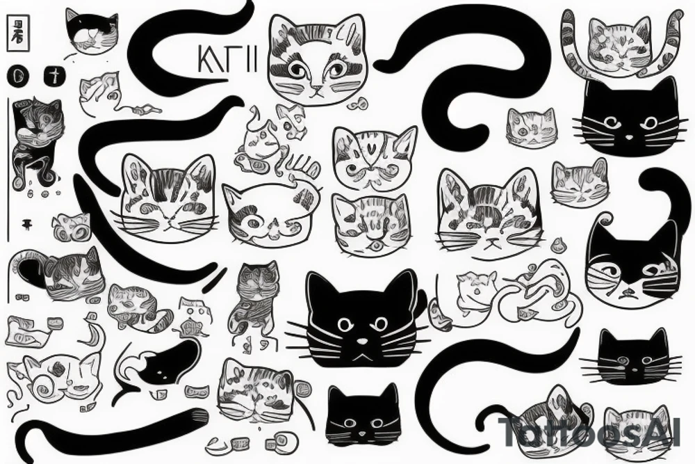 Japanese cat tattoo idea