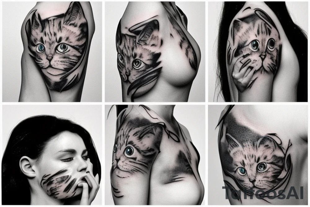 Cat lick nipple tattoo idea