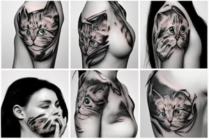 Cat lick nipple tattoo idea