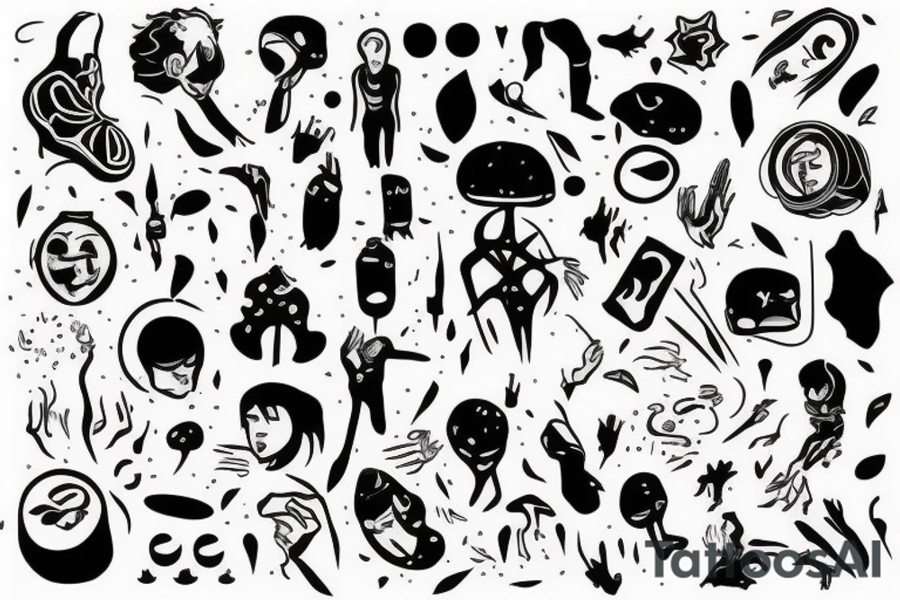 a human. it is between floor and sky. tattoo idea