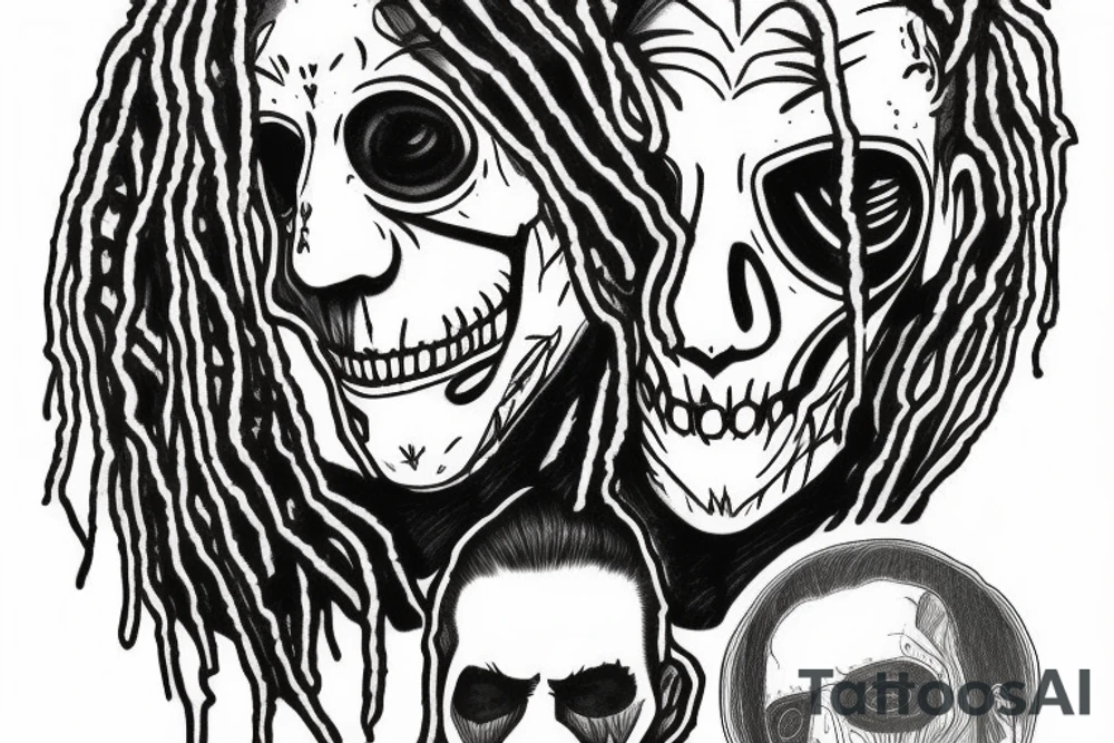 corey taylor iowa mask with dreads tattoo idea