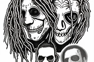 corey taylor iowa mask with dreads tattoo idea