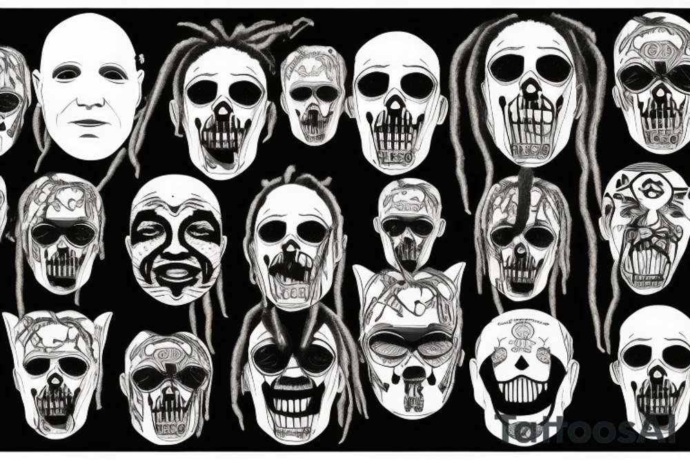 corey taylor iowa mask with dreads tattoo idea