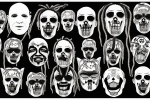 corey taylor iowa mask with dreads tattoo idea