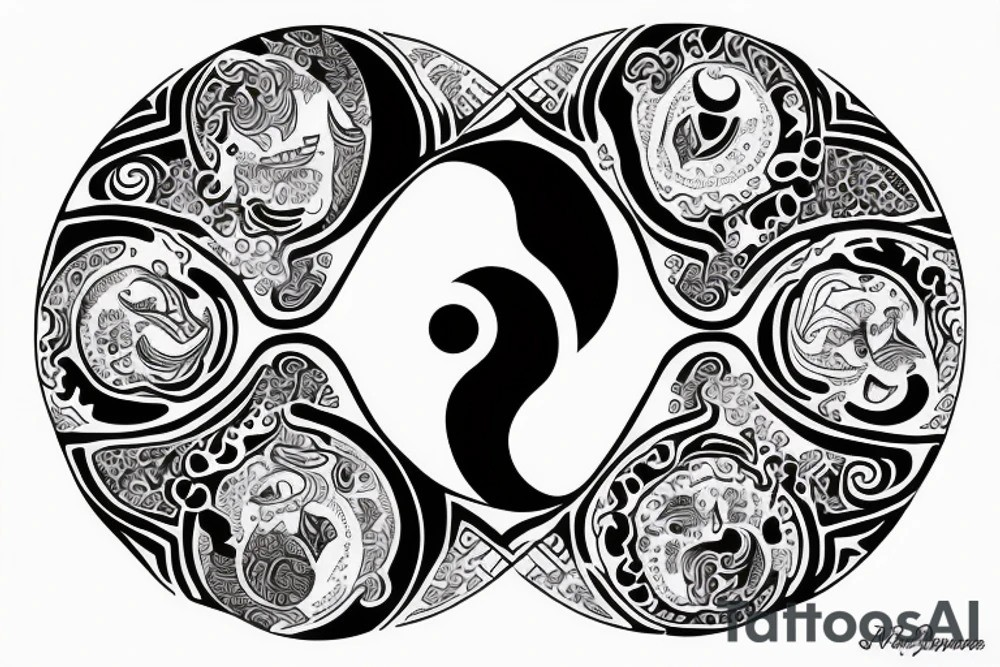 ying-yang with word power tattoo idea