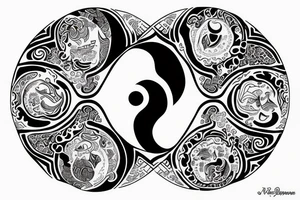 ying-yang with word power tattoo idea