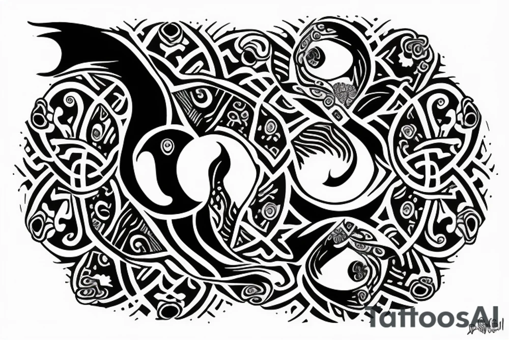 ying-yang with word power tattoo idea
