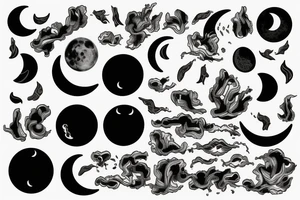 The picture or shadow of the moon on lake tattoo idea