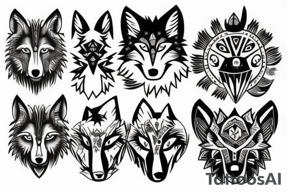 wolf on the side, half space tattoo idea