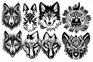 wolf on the side, half space tattoo idea