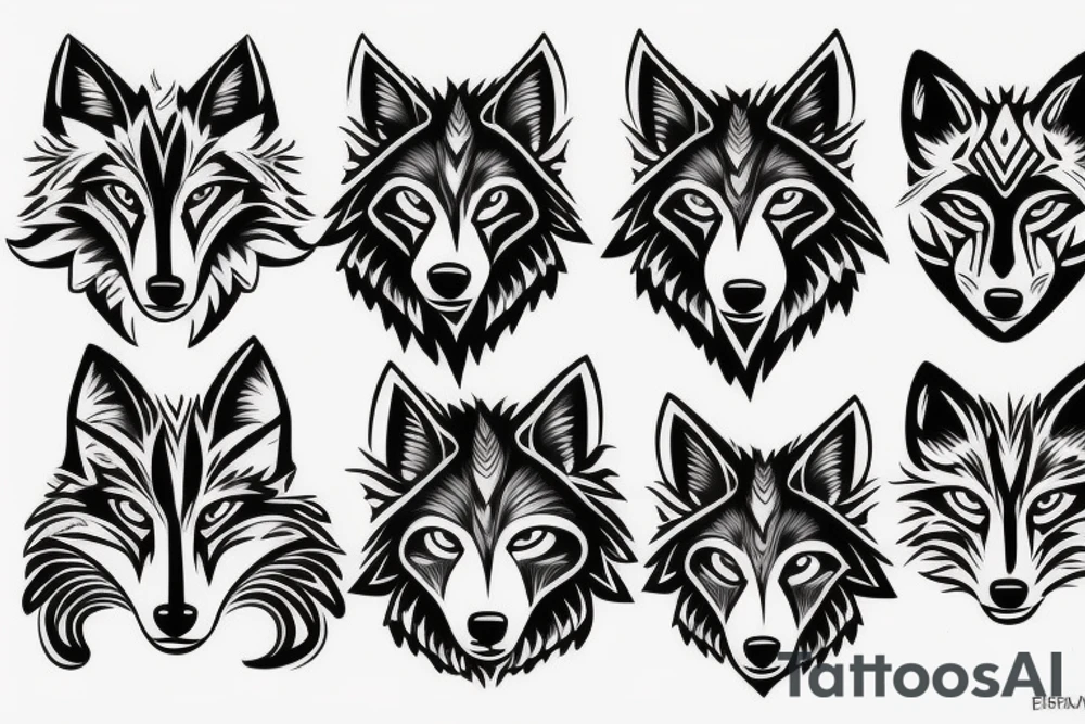 wolf on the side, half space tattoo idea