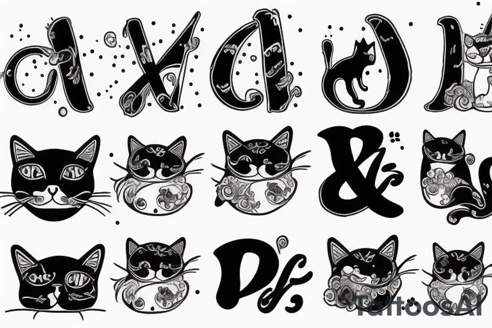 Cat and dog tattoo idea