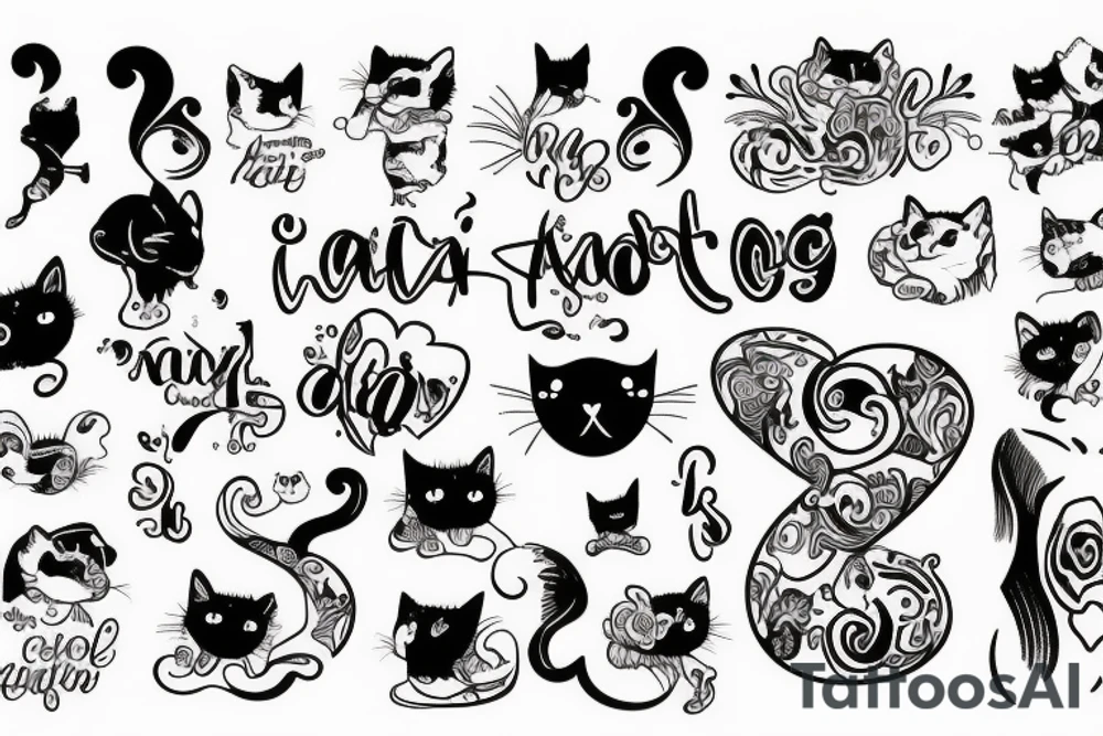 Cat and dog tattoo idea