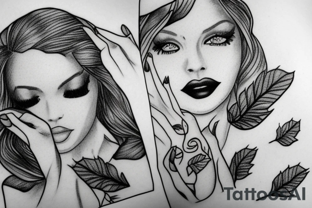 black ivy drawn in pencil tattoo idea