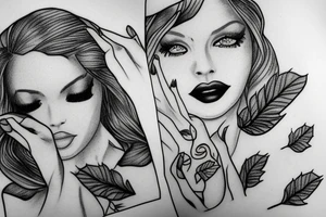 black ivy drawn in pencil tattoo idea