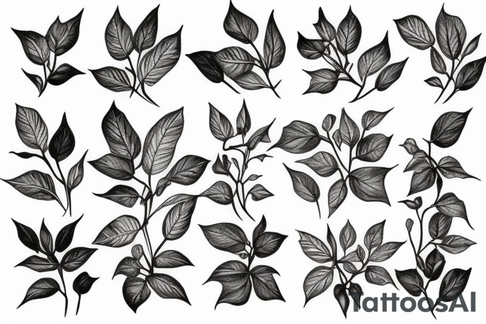black ivy drawn in pencil tattoo idea