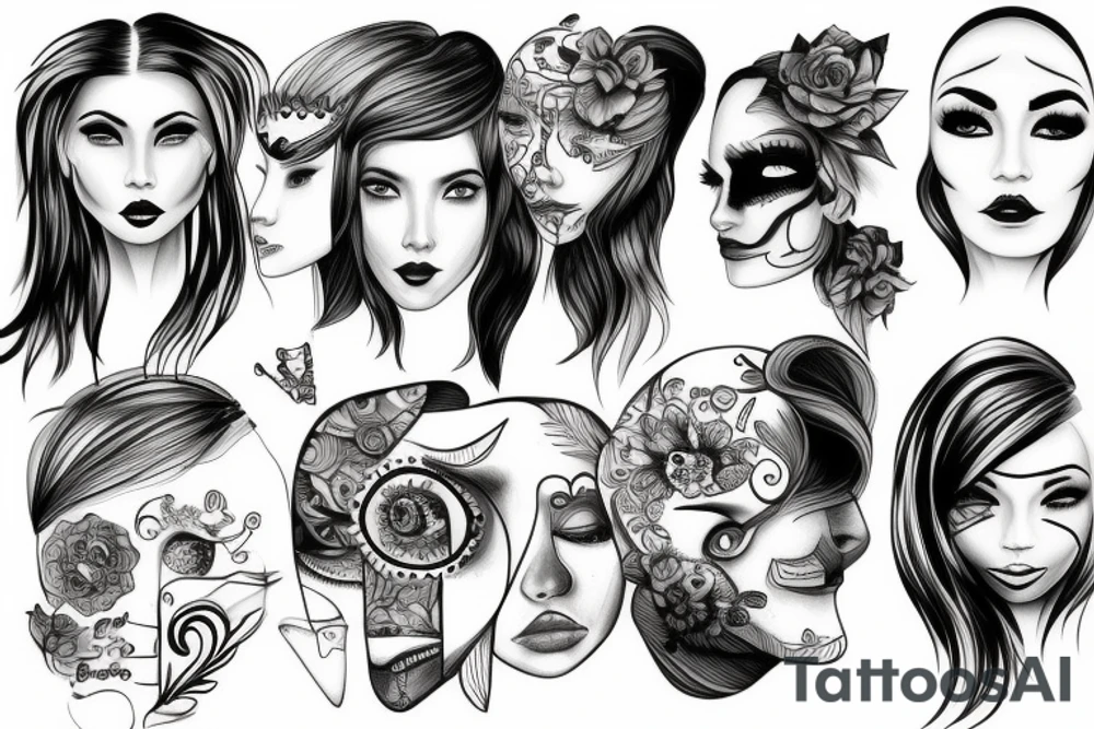 Human face tattoo idea