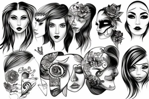 Human face tattoo idea