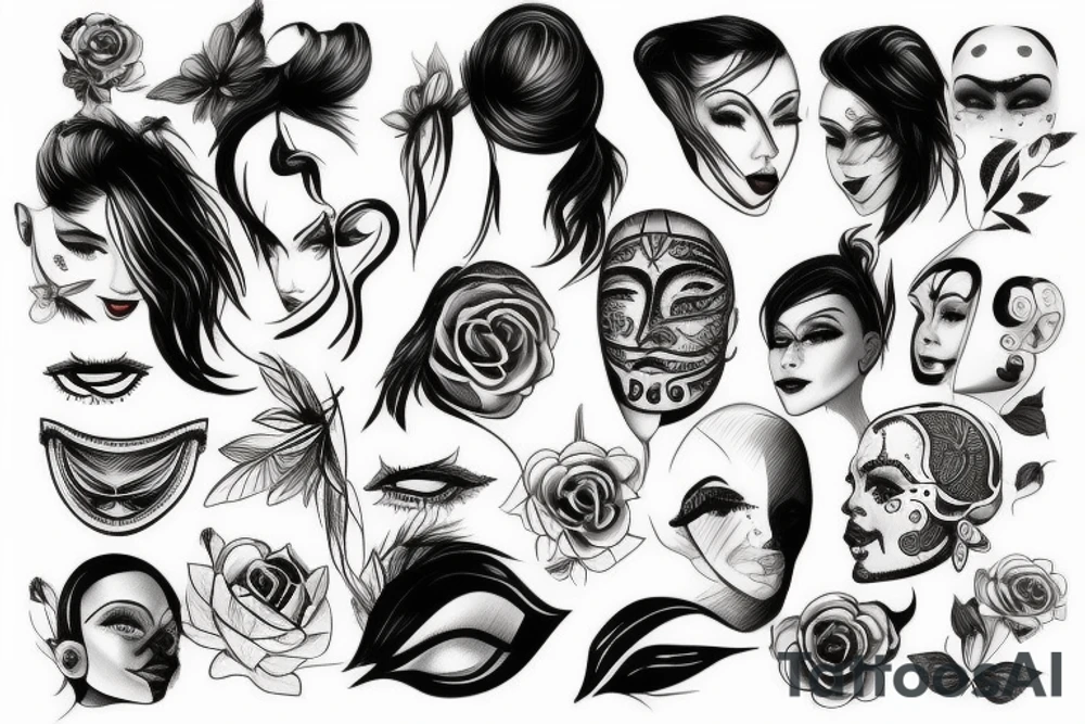 Human face tattoo idea