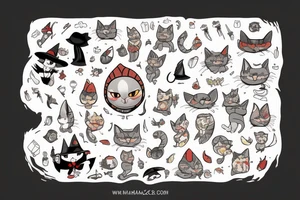 witch cat tattoo idea