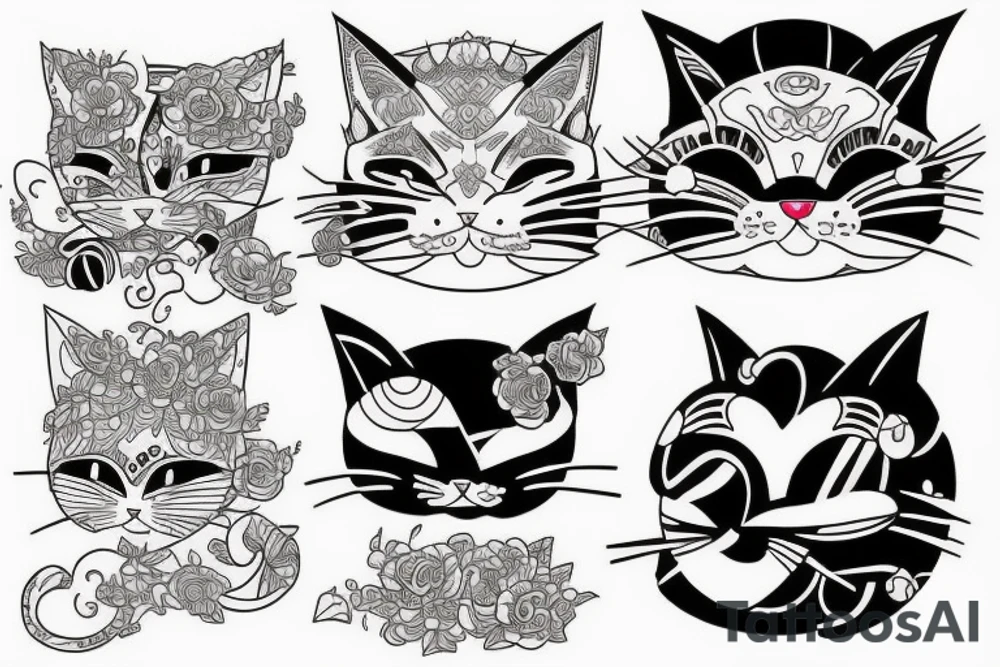 cat from japanese mythology tattoo idea