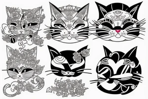 cat from japanese mythology tattoo idea