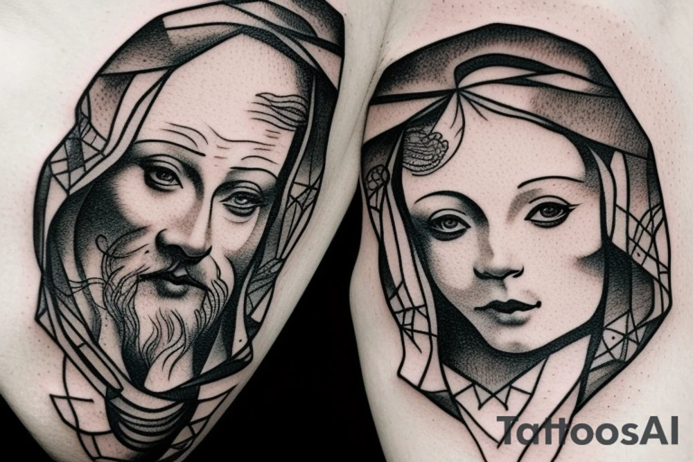 Human face tattoo idea