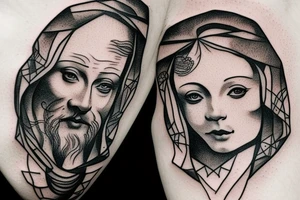Human face tattoo idea