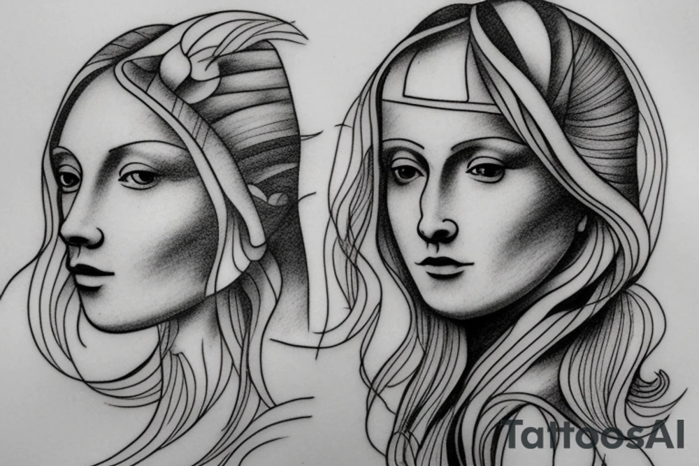 Human face tattoo idea