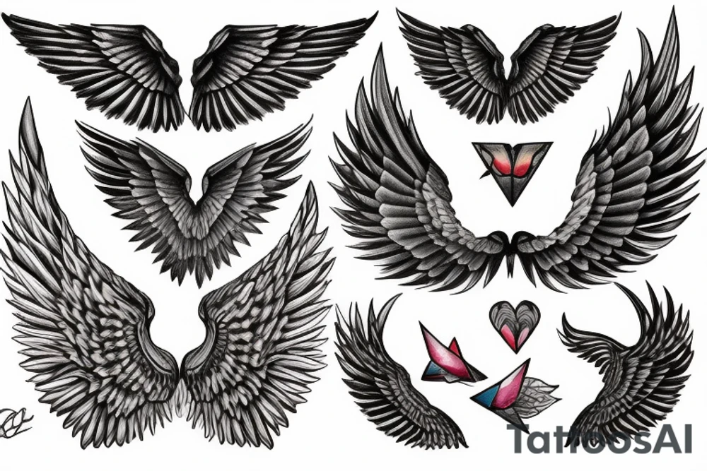 Broken wings of freedom tattoo idea
