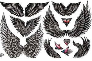 Broken wings of freedom tattoo idea