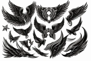 Broken wings of freedom tattoo idea