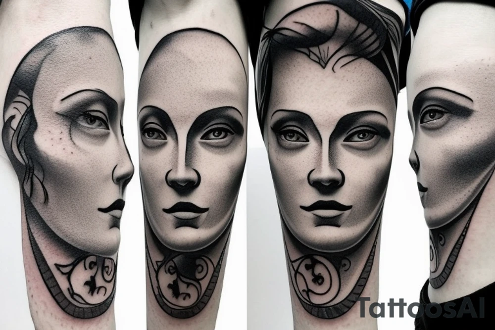 Human face tattoo idea